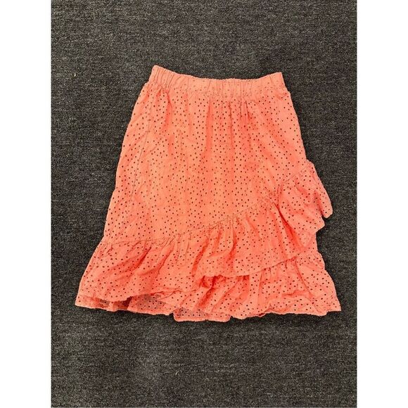 Nanette Lepore Pink Islet Ruffle Cha Cha Slide Pull On Skirt Size XS - Picture 2 of 4